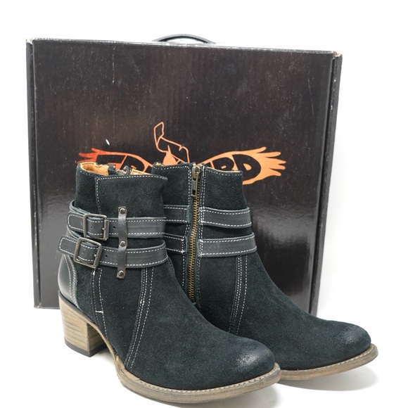 Freebird Shiloh Black Suede Riding Ankle Boot Womens Size 7 - Picture 2 of 13